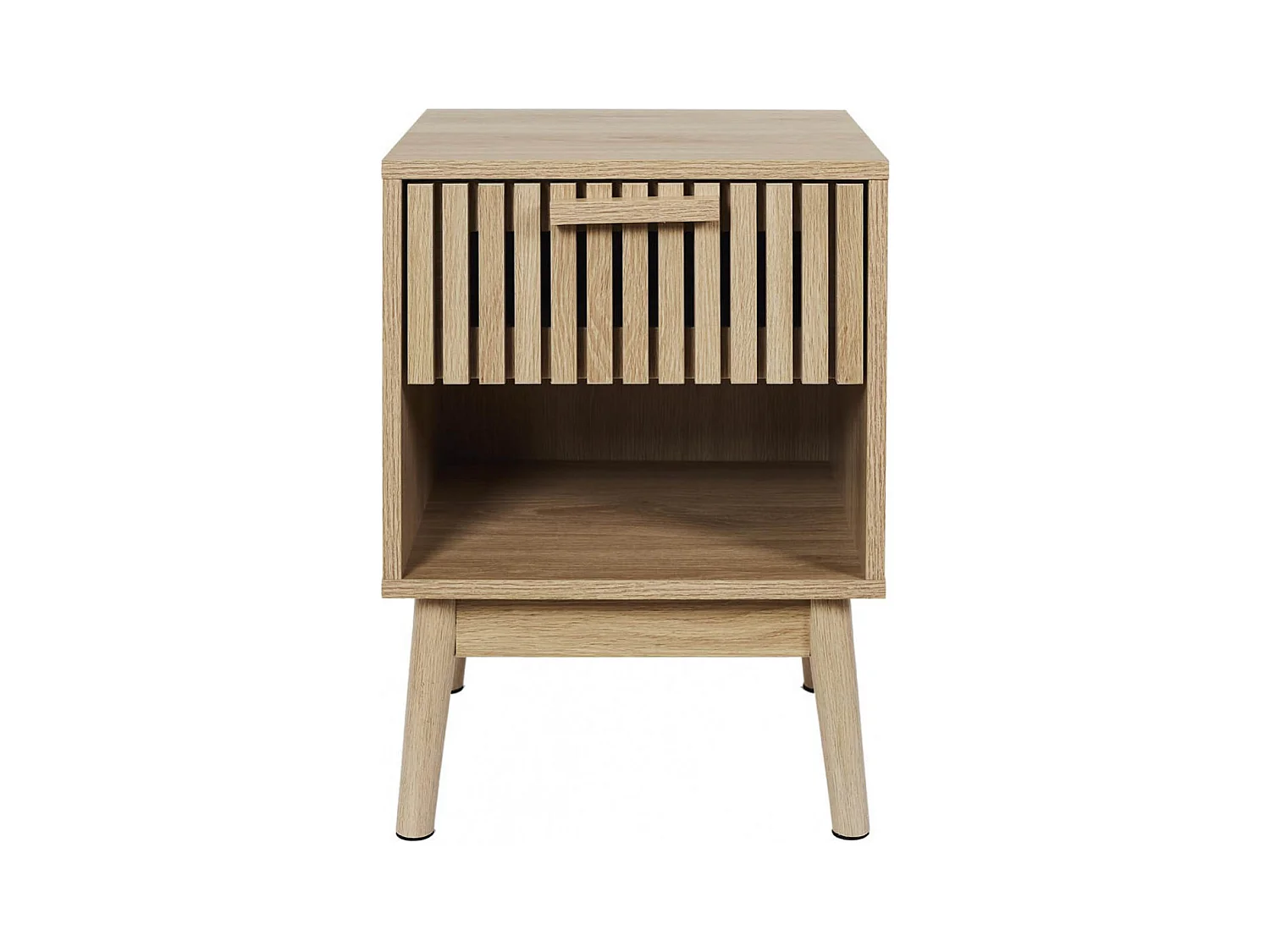 PAJAN - Chevet 1 Tiroir 1 Niche Effet Bois avec Tasseaux