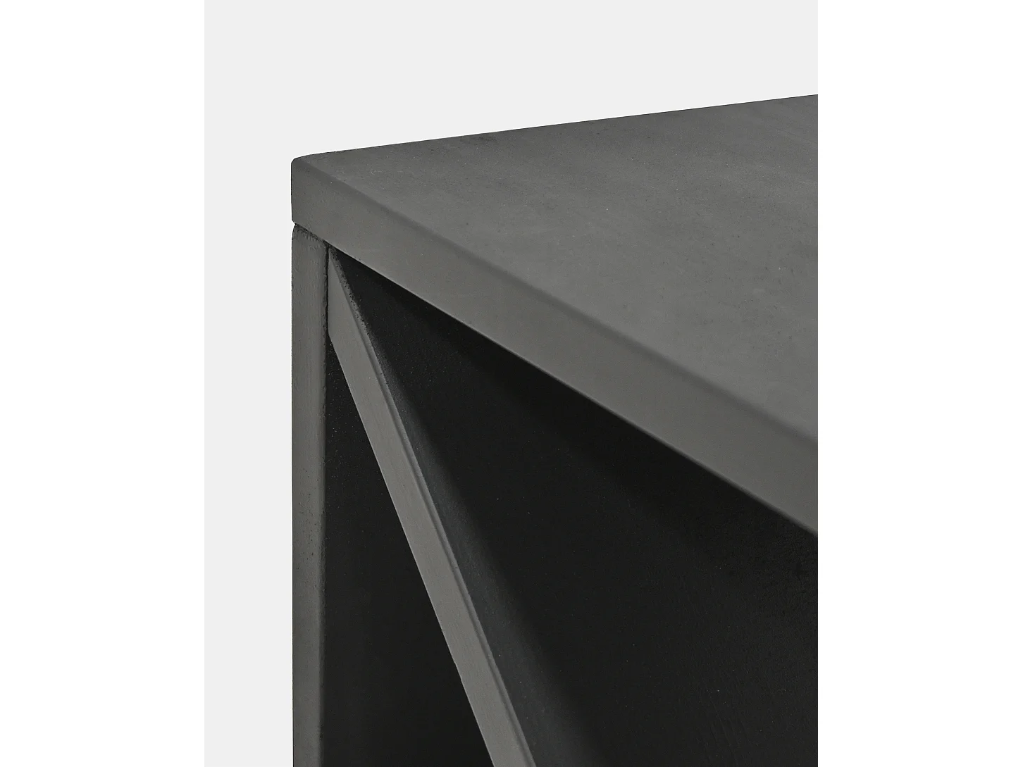 Set 2 piccoli tavoli in legno massello in tono nero 40x40cm - STOKE - DECOWOOD