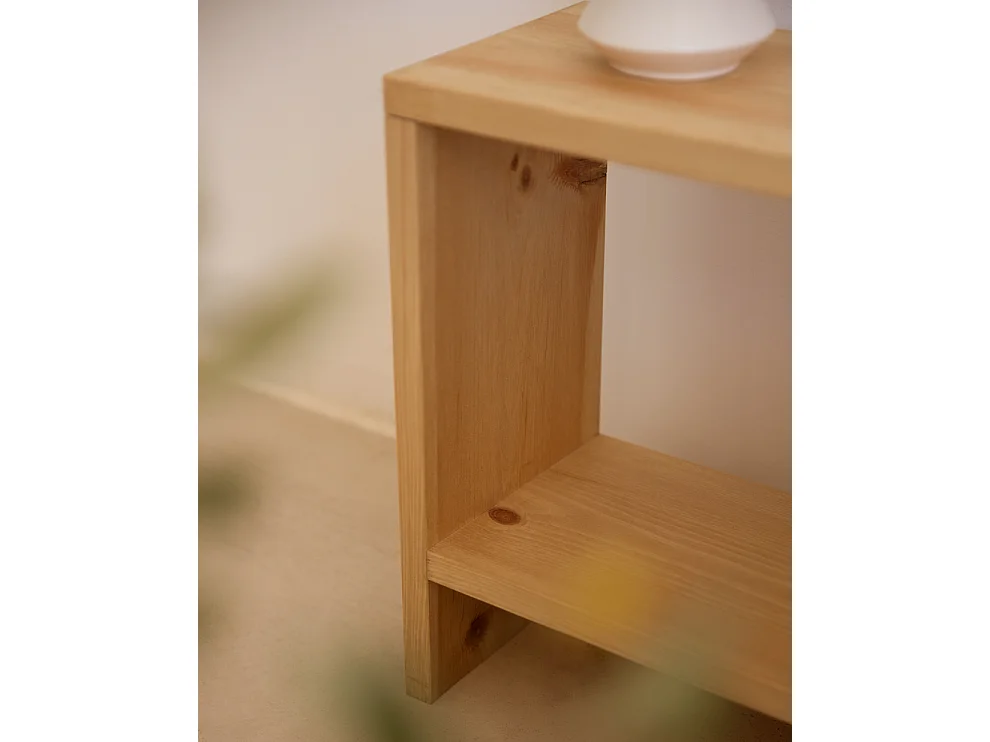 Comodino in legno massello in tono marrone chiaro 40x40cm - MELLER - DECOWOOD