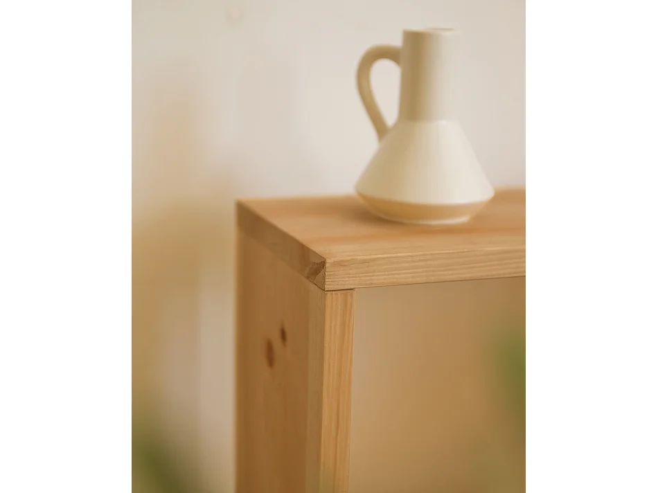 Comodino in legno massello in tono marrone chiaro 40x40cm - MELLER - DECOWOOD