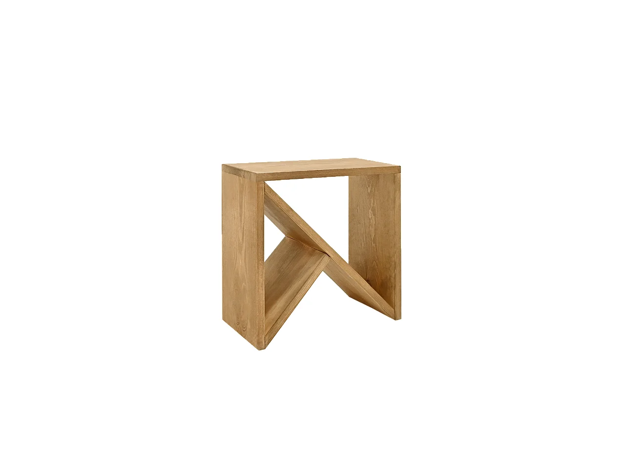 Mesita de madera maciza en tono roble oscuro de 50x50cm - STOKE - DECOWOOD