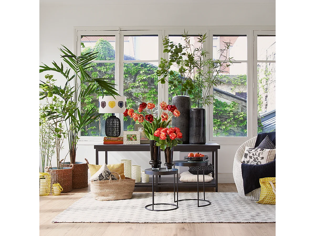 Tige de Rose Sarah - Rouge orangé / 57 cm