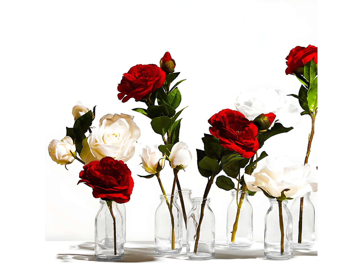 Tige de Rose Avec Bourgeon - Rouge / 53 cm