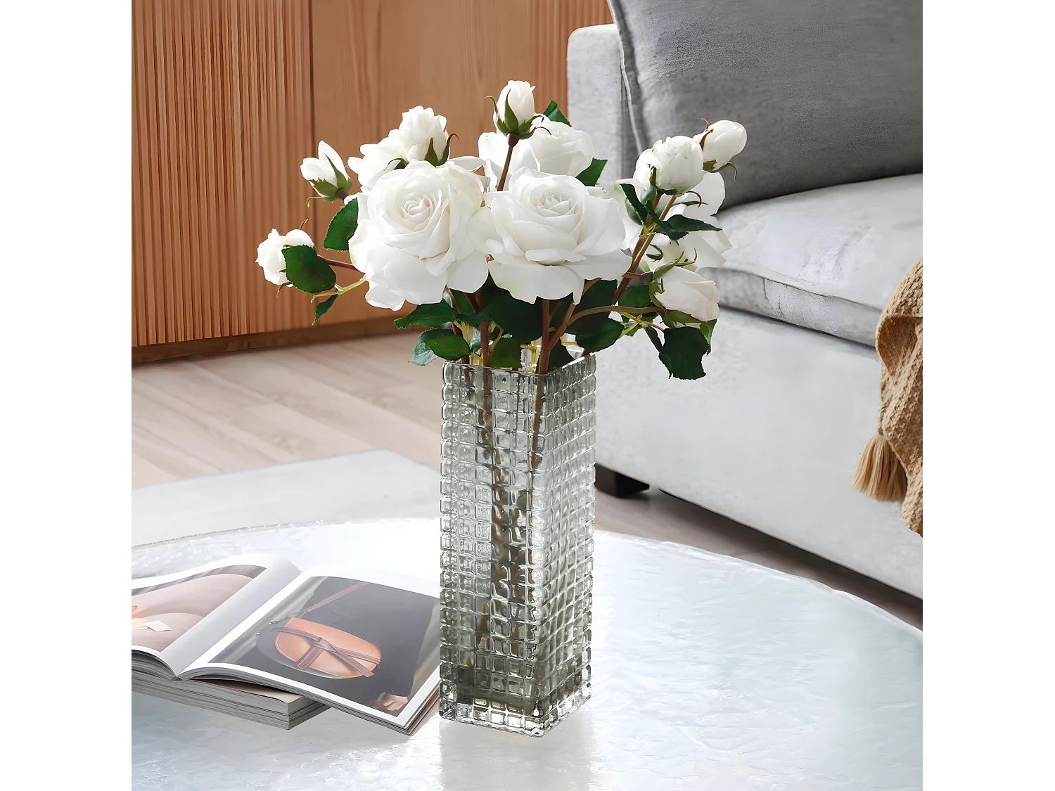 Tige de Rose Avec Bourgeon - Rouge / 53 cm