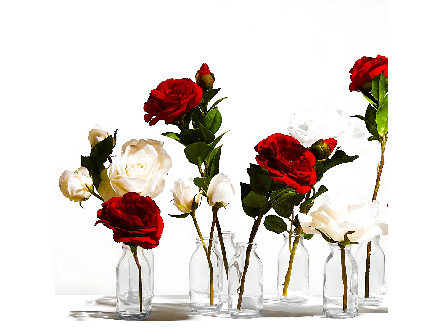 Tige de Rose Avec Bourgeon - Rouge / 53 cm