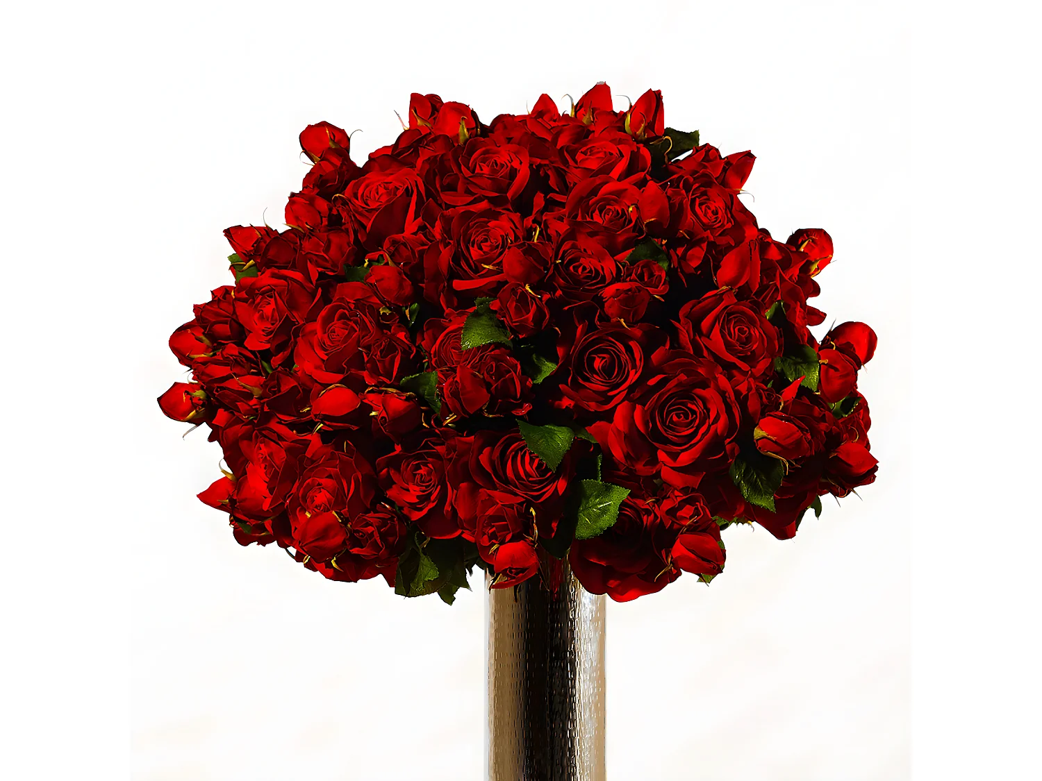 Tige de Rose Avec Bourgeon - Blanc / 53 cm