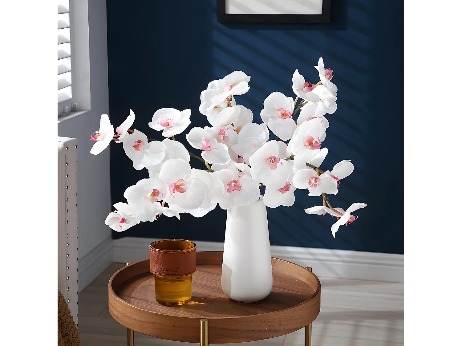 Tige d'Orchidée Phalaenopsis - Rose / 50 cm