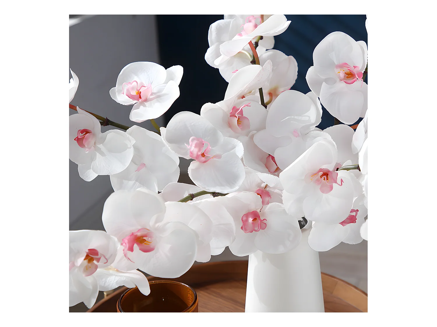 Tige d'Orchidée Phalaenopsis - Blanc / 50 cm