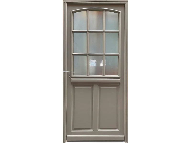 Porte d'entree Bois vitree, Alban Gris RAL 7039, H,215xl,90  p, droit Cotes Tableau