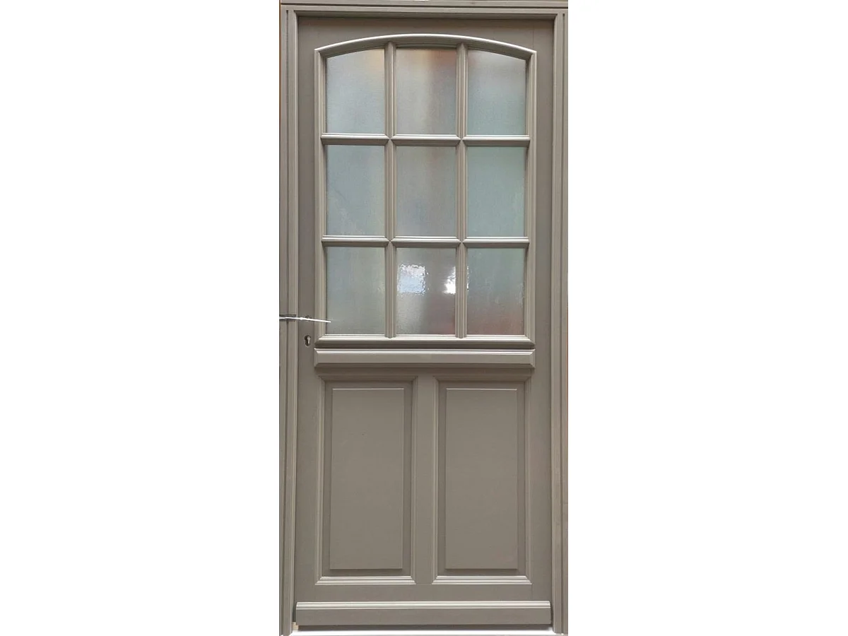 Porte d'entree Bois vitree, Alban Gris RAL 7039, H,215xl,90  p, droit Cotes Tableau