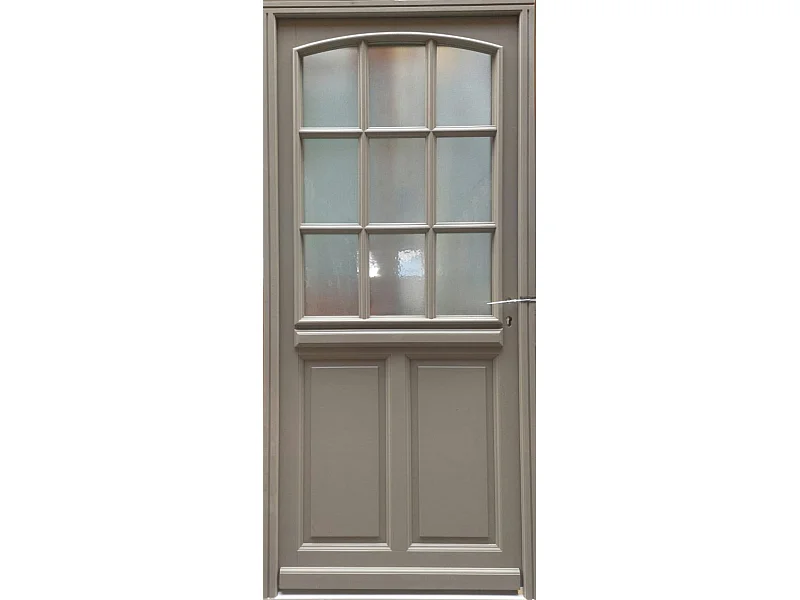 Porte d'entree Bois  vitree, Alban Gris  RAL 7039, H,215xl,90  p,gauche Cotes Tableau