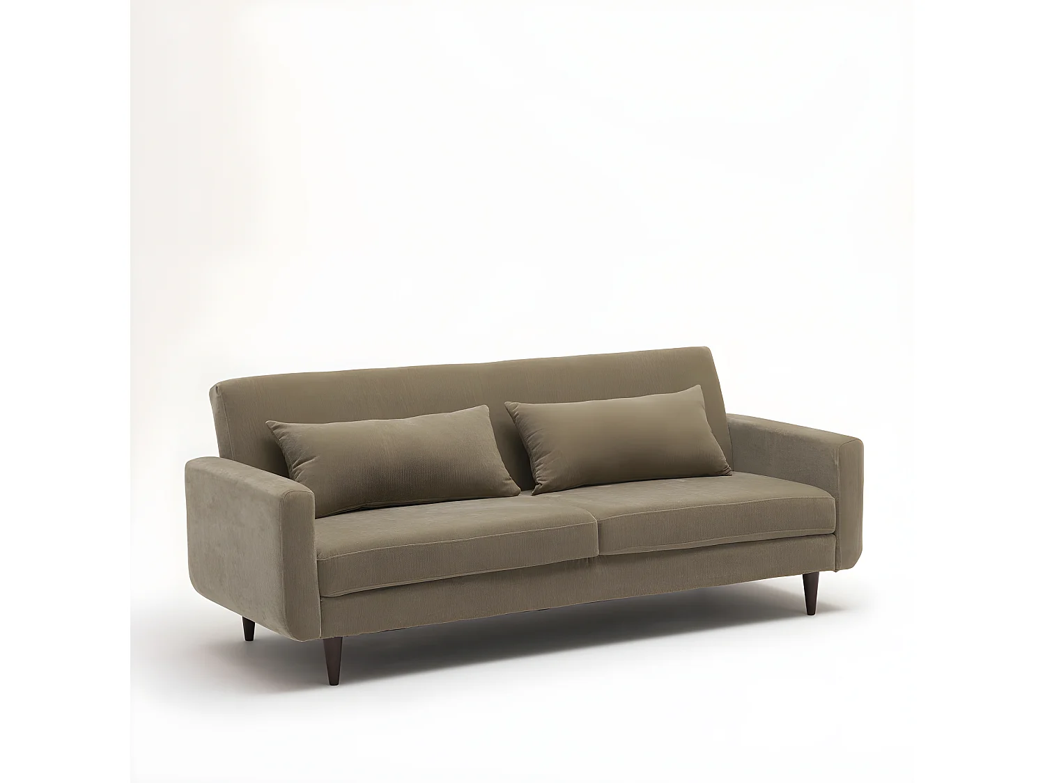 Stay - Canapé convertible 3 places en tissu chenille - Taupe