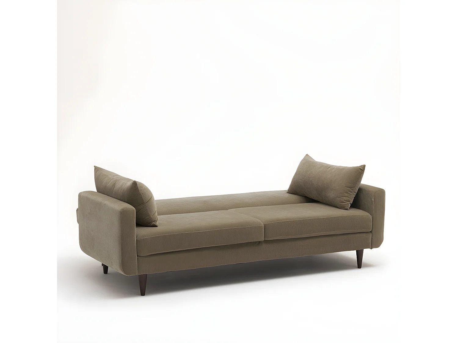 Stay - Canapé convertible 3 places en tissu chenille - Taupe