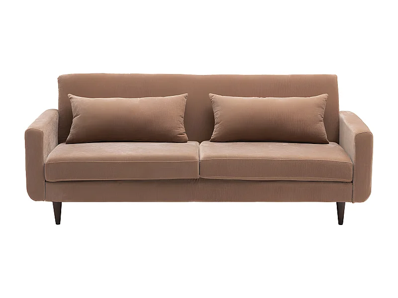 Stay - Canapé convertible 3 places en tissu chenille - Rose blush