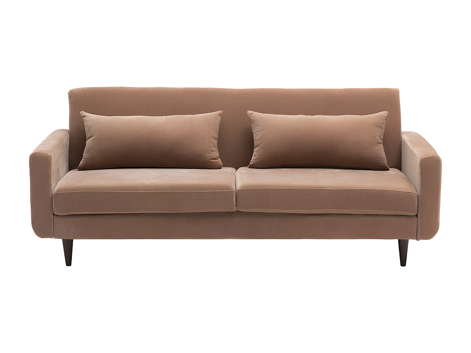 Stay - Canapé convertible 3 places en tissu chenille - Rose blush