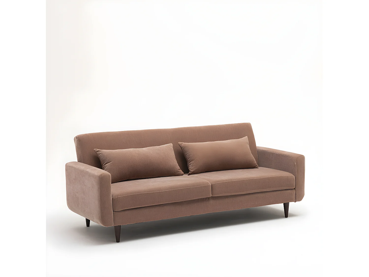 Stay - Canapé convertible 3 places en tissu chenille - Rose blush