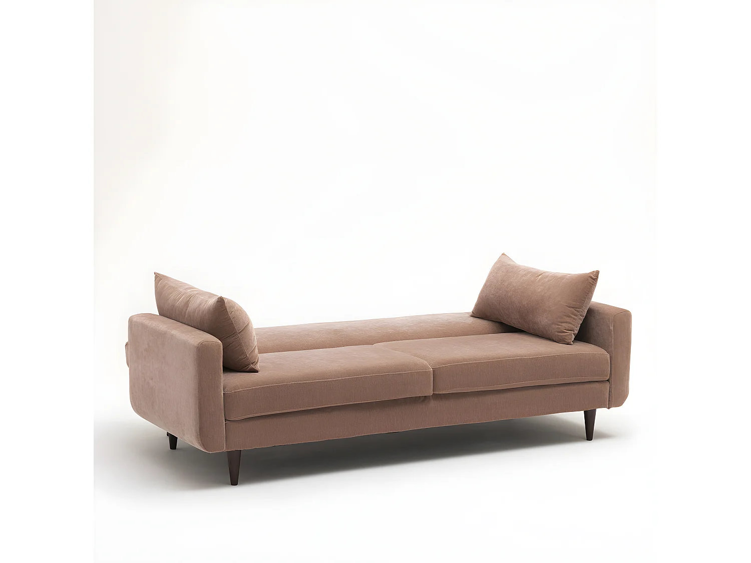 Stay - Canapé convertible 3 places en tissu chenille - Rose blush