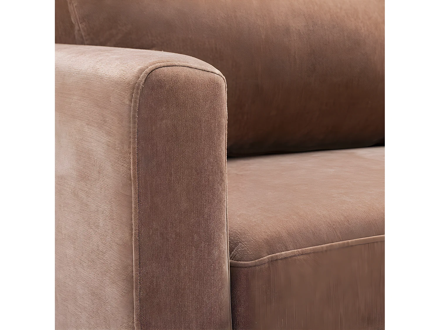 Stay - Canapé convertible 3 places en tissu chenille - Rose blush