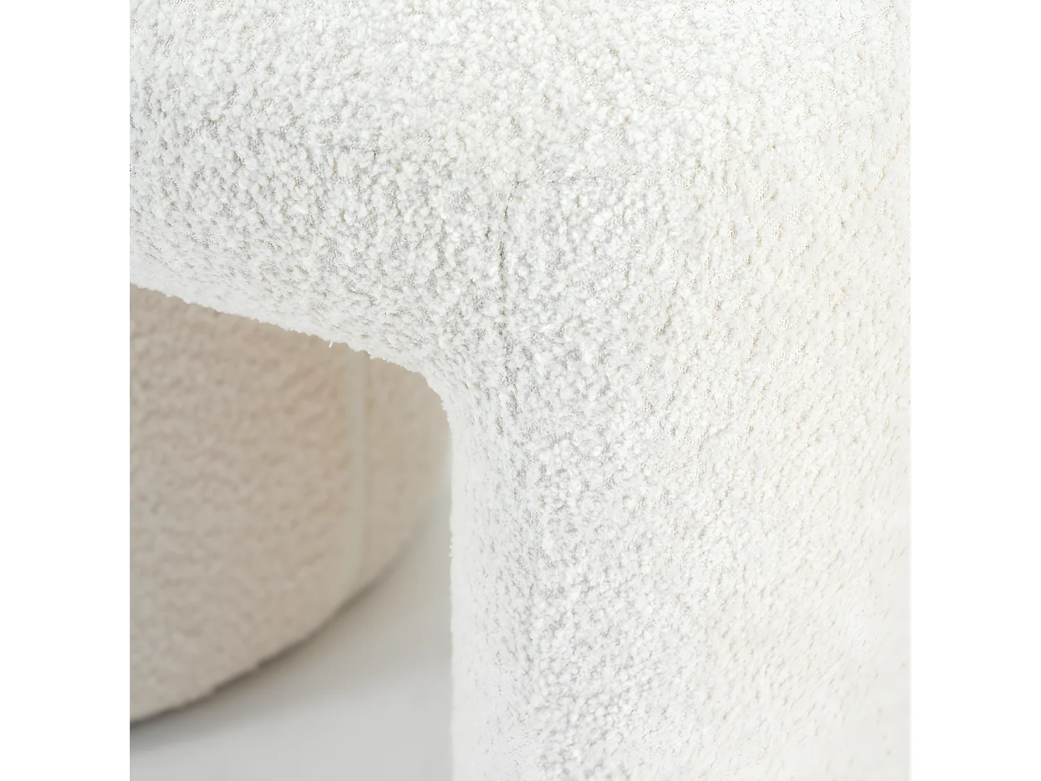 Sahi - Pouf en tissu bouclette - Beige