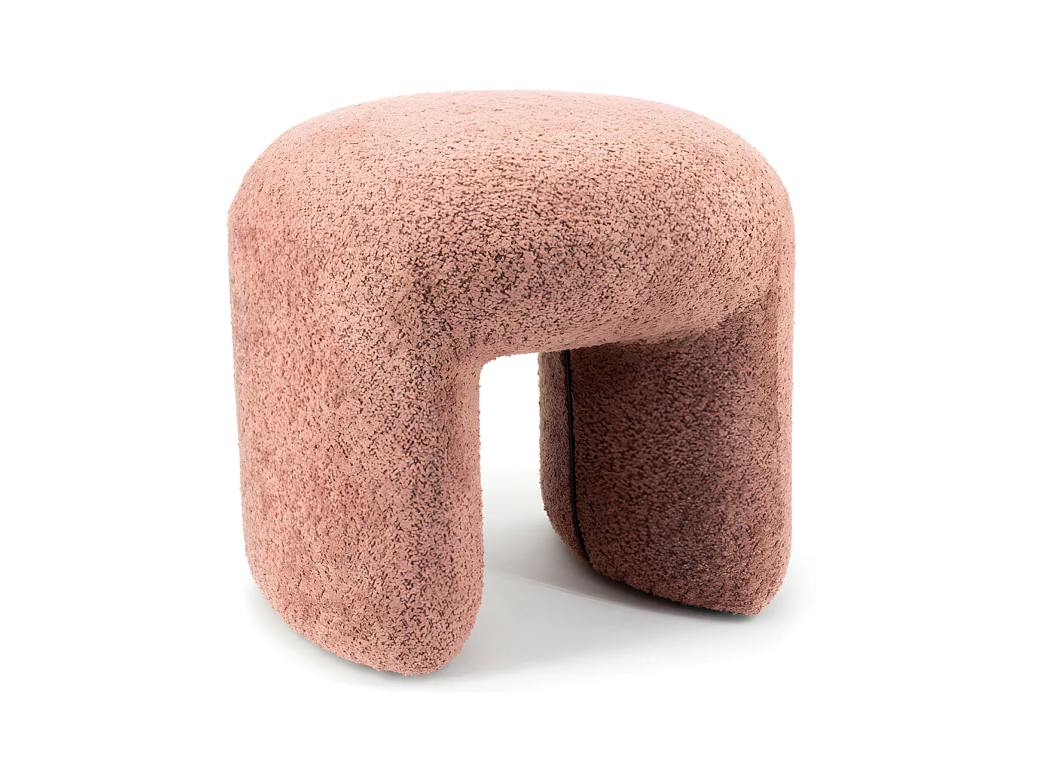 Sahi - Pouf en tissu bouclette - Terracotta