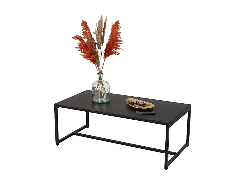 Table basse style industriel collection SOHO– Coloris noir, dimensions 100x50x36 cm