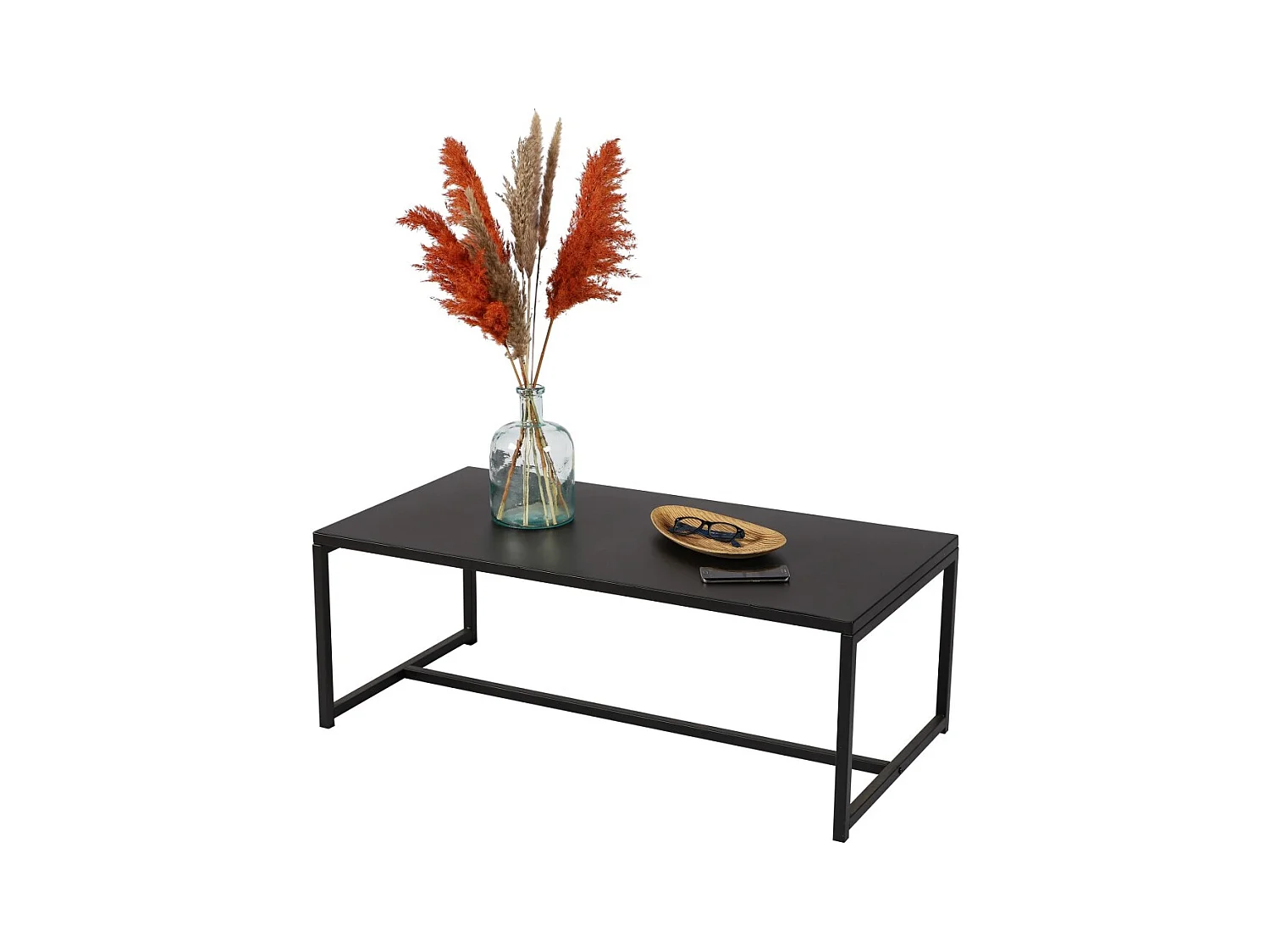 Table basse style industriel collection SOHO– Coloris noir, dimensions 100x50x36 cm
