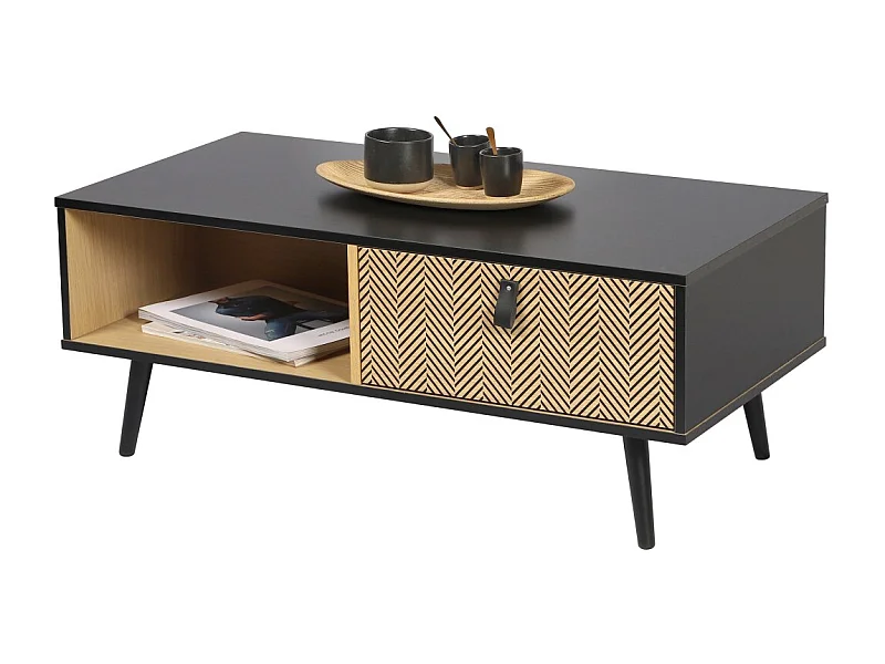 Salontafel met lade in een modern en design stijl - Collectie BRISTOL 100x50x40 cm