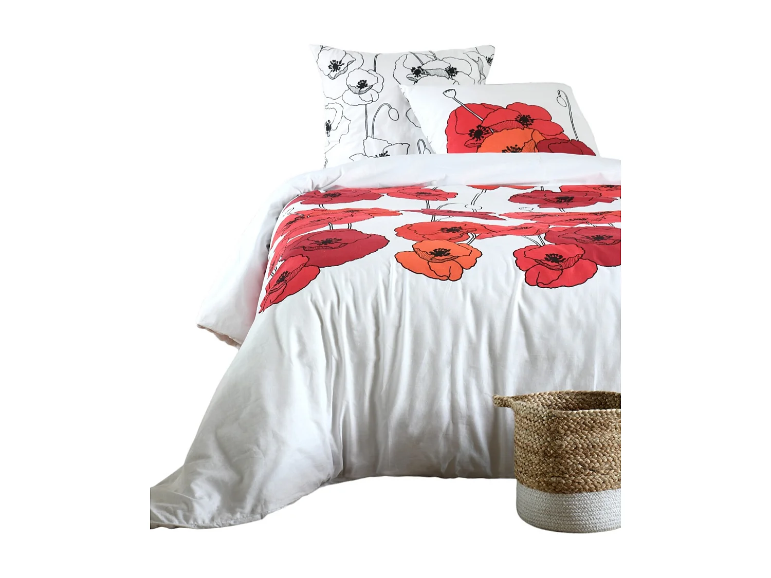 Housse couette + 2 taies 220 x 240 cm Diane fleurie