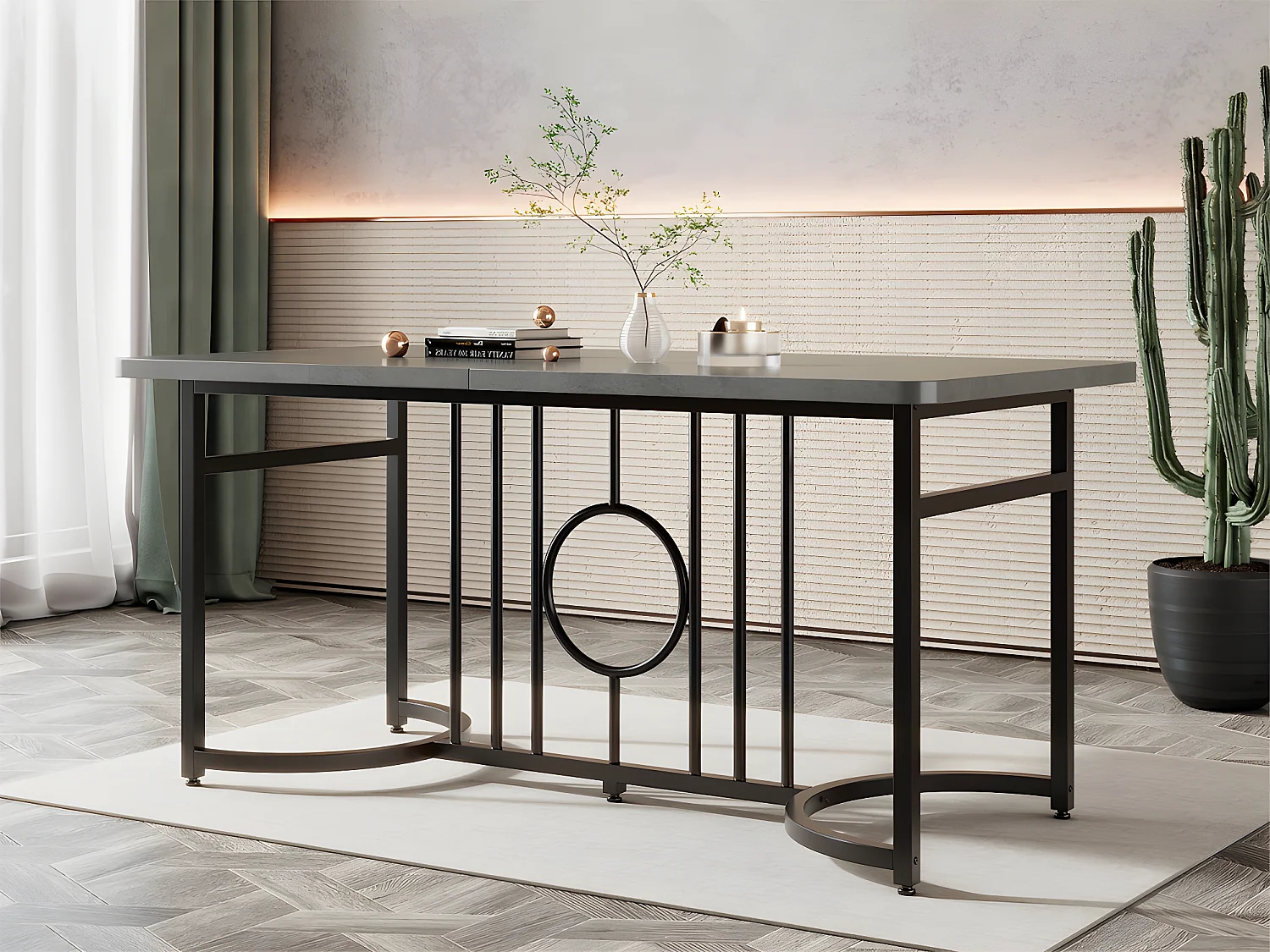 Stół jadalny w stylu industrialnym 158x76x75 cm - Szary