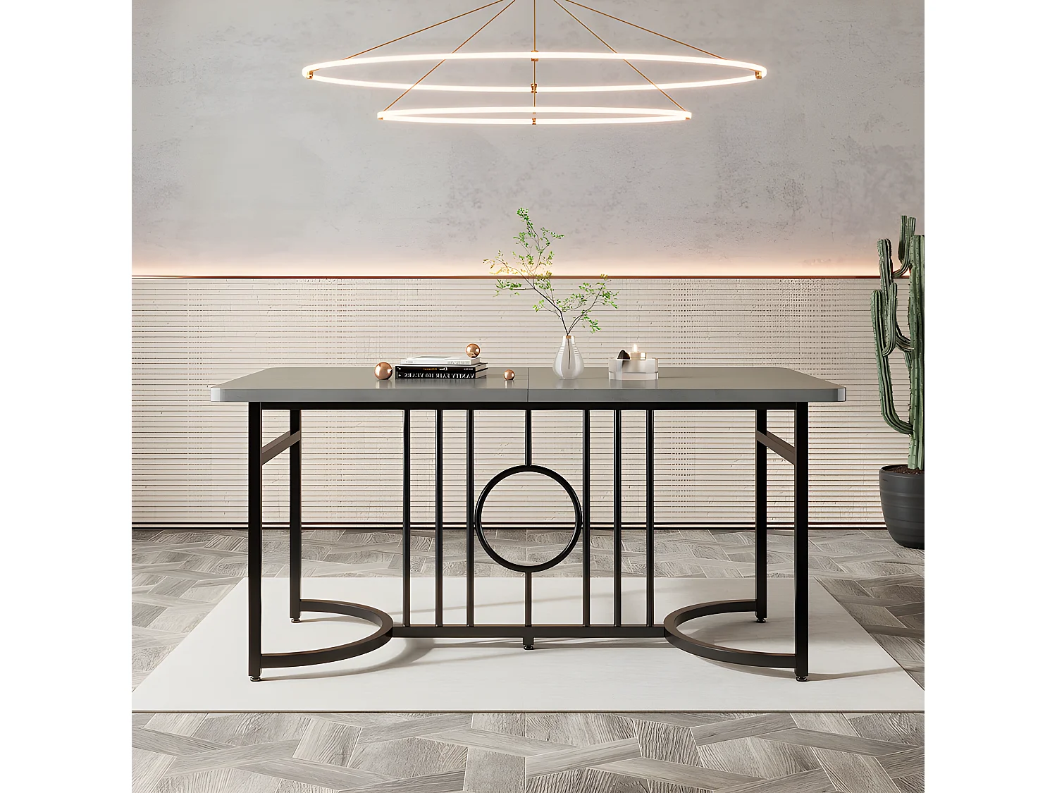 Stół jadalny w stylu industrialnym 158x76x75 cm - Szary