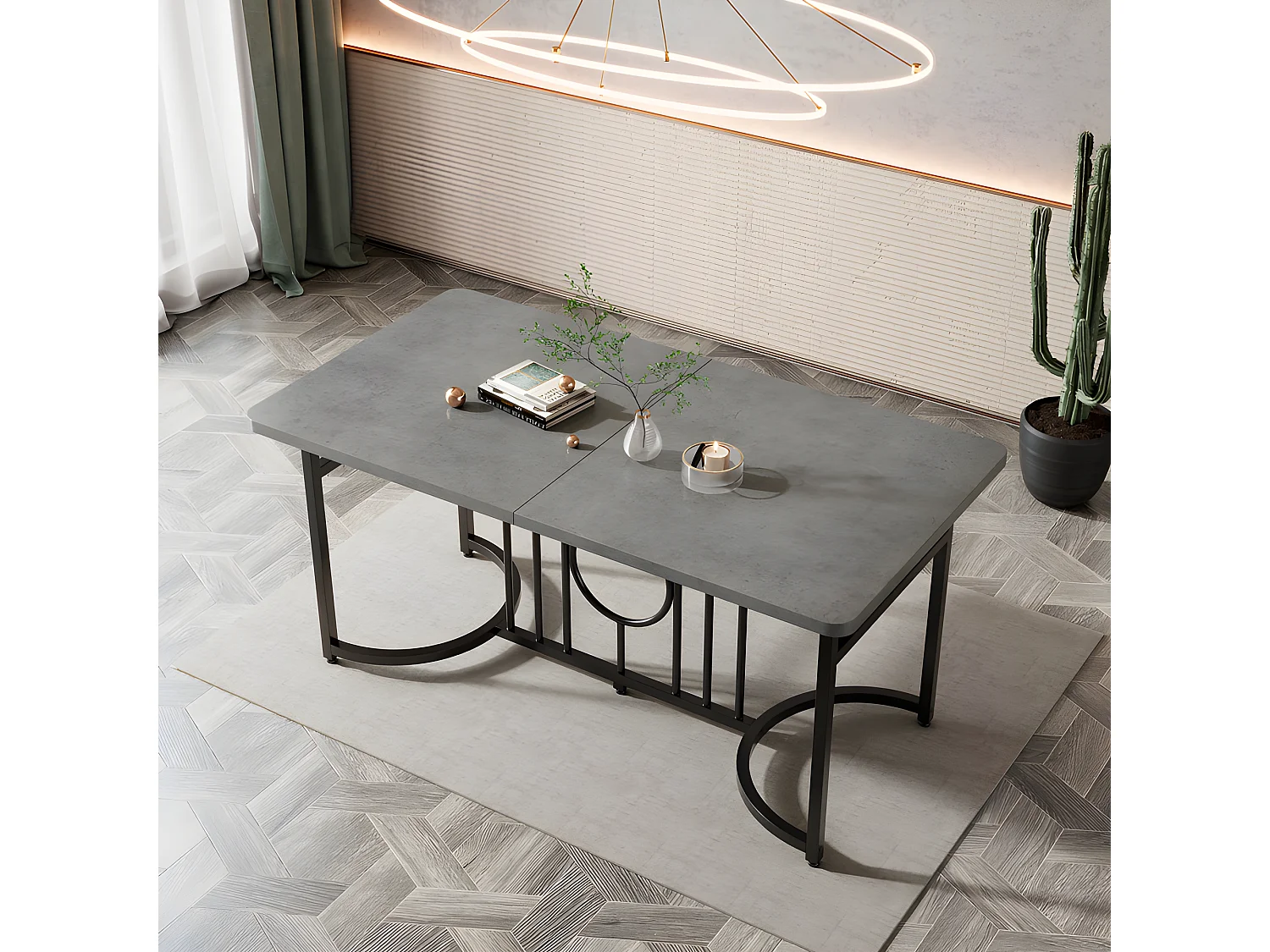 Stół jadalny w stylu industrialnym 158x76x75 cm - Szary