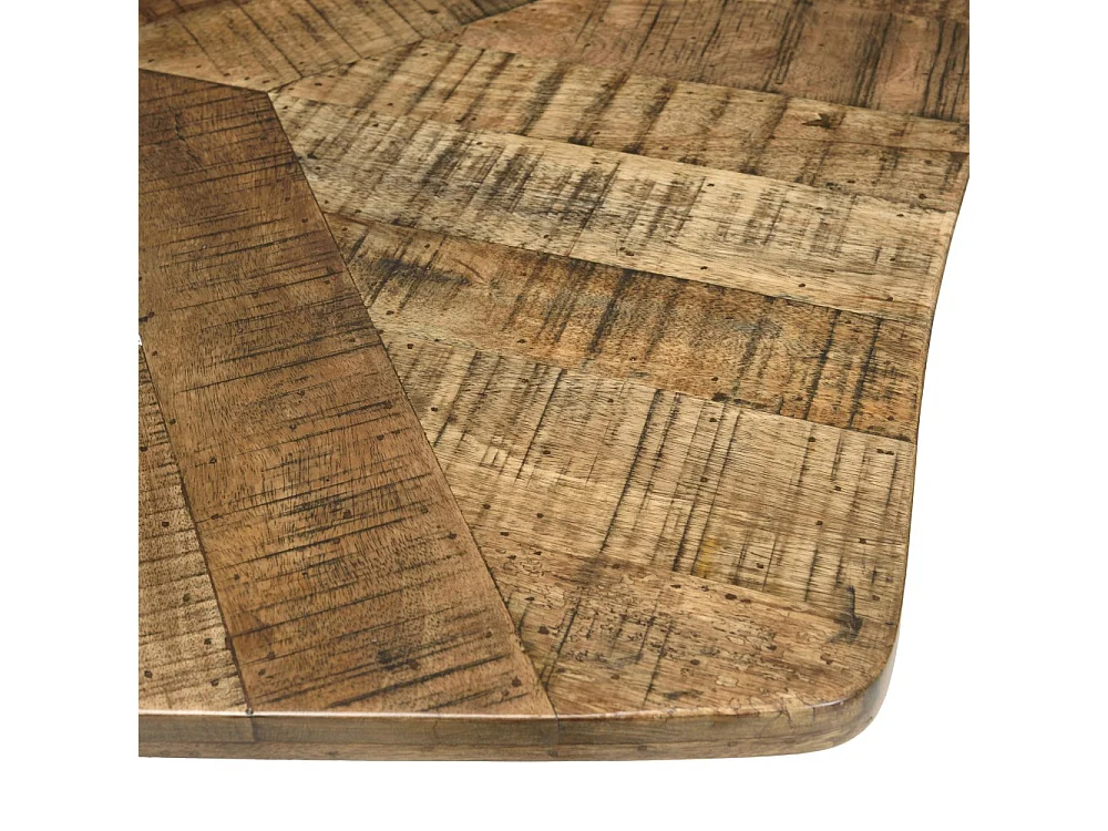 KIARA - Table à manger bords concaves 200x100cm bois recyclé