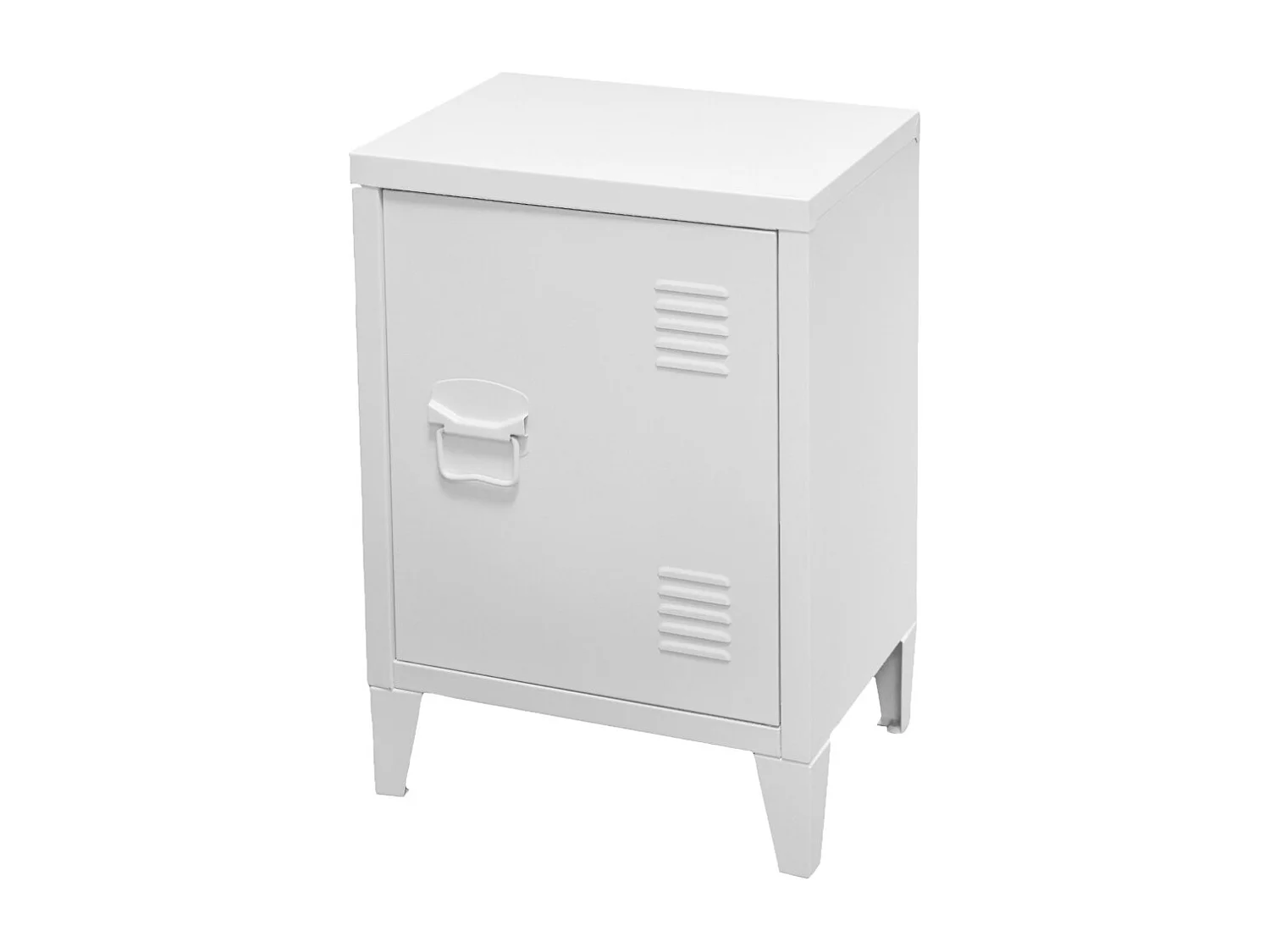 Metalen nachtkastje uit de LOFT collectie met 1 deur - Industriële stijl, afmetingen 40x30x57 cm, kleur wit