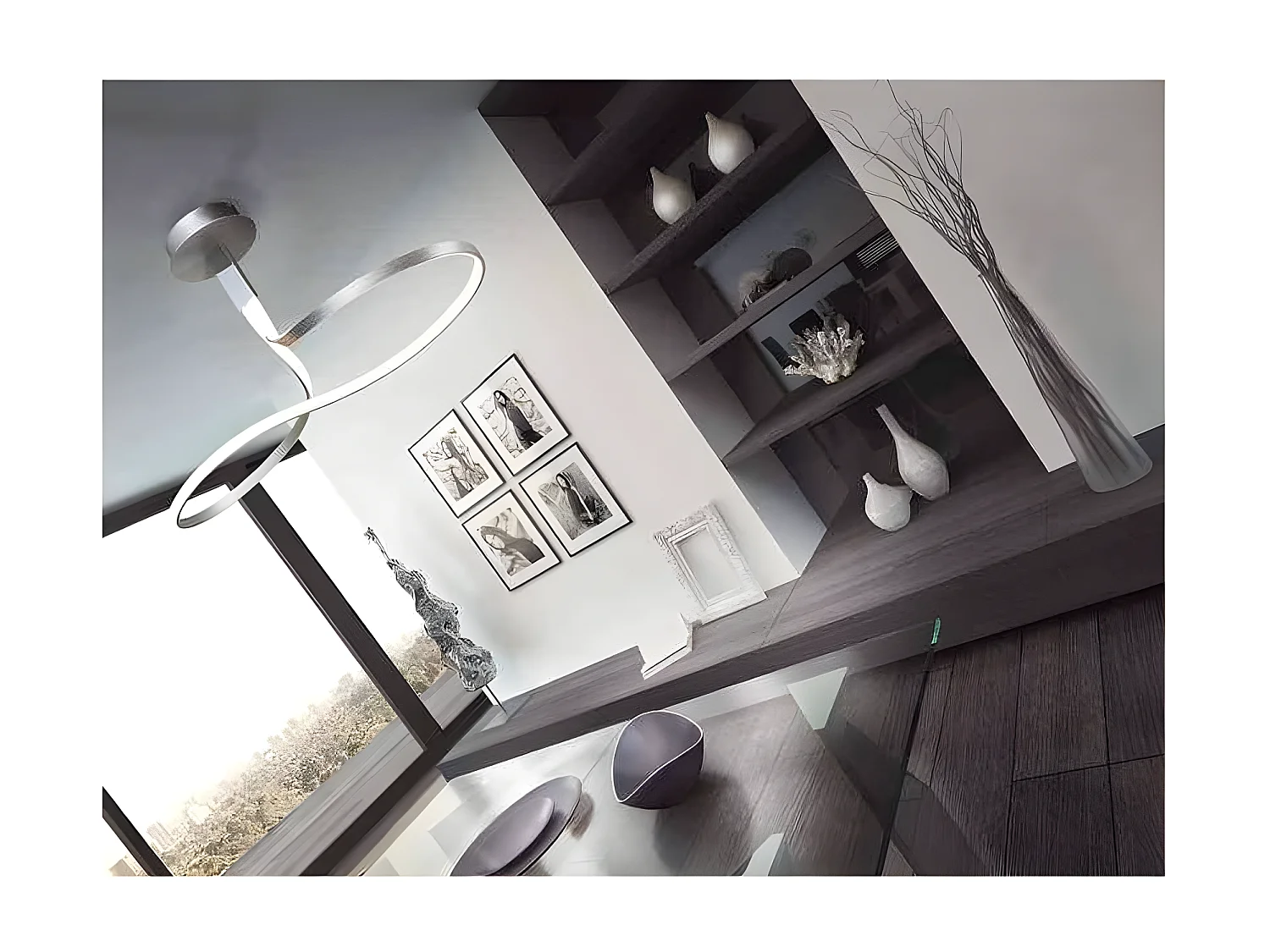 Plafonnier design en boucle - NUR - ampoule led deco mantra