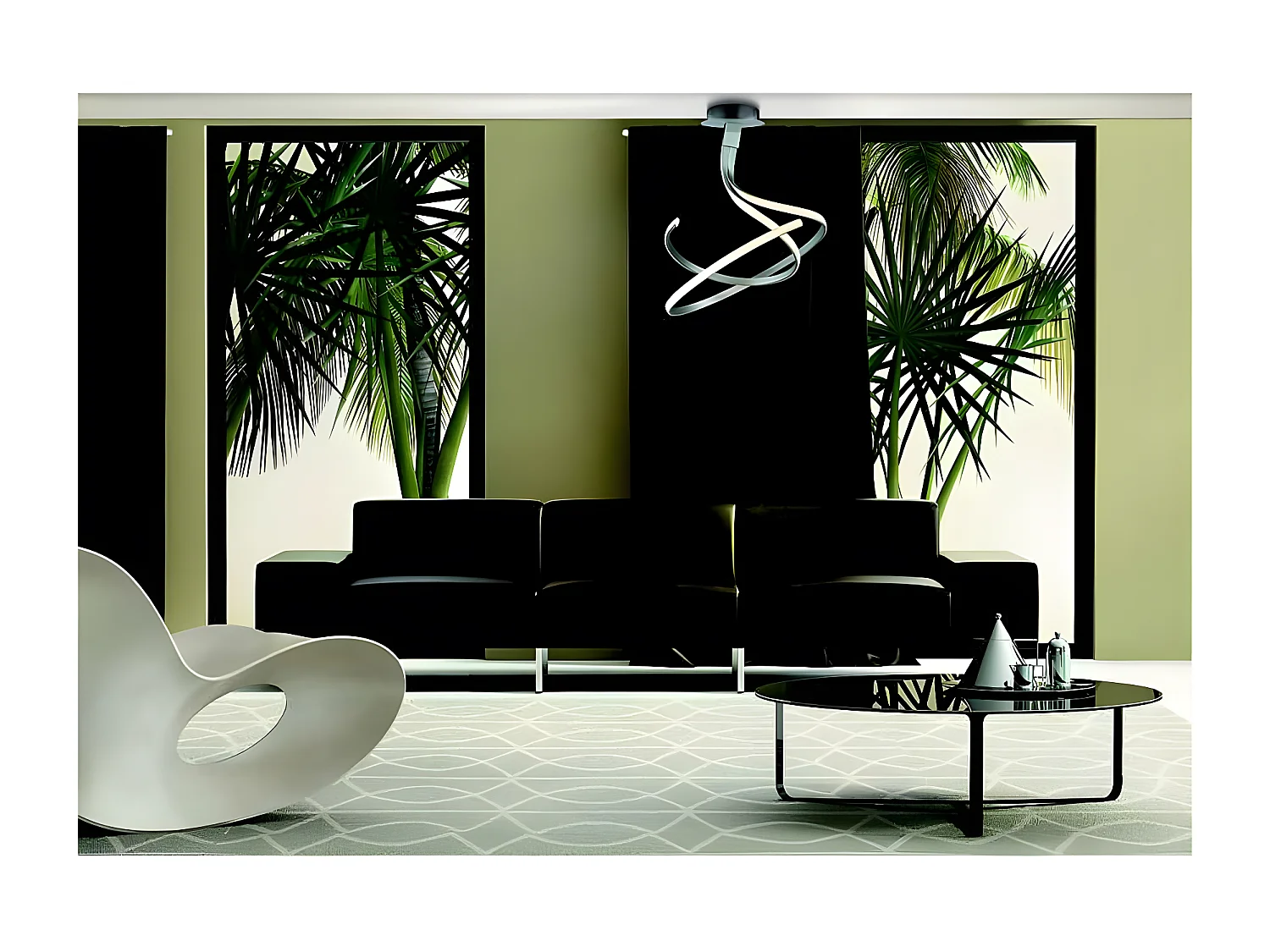 Plafonnier design en boucle - NUR - ampoule led deco mantra