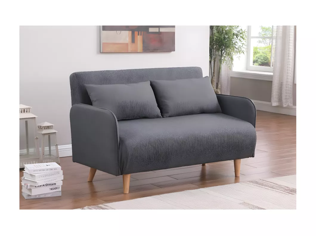 Kauf Unique Ausklappbares Sofa mit Schlaffunktion - 2-Sitzer - "Panam" - Grau