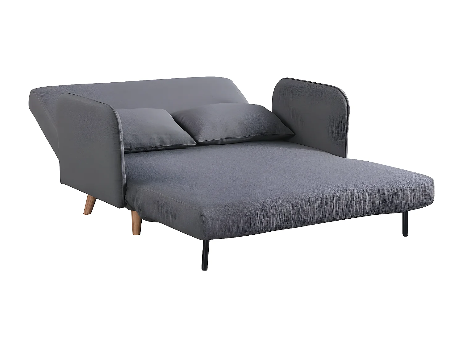 Canapé convertible depliant - 2 places  - "Panam" - Gris