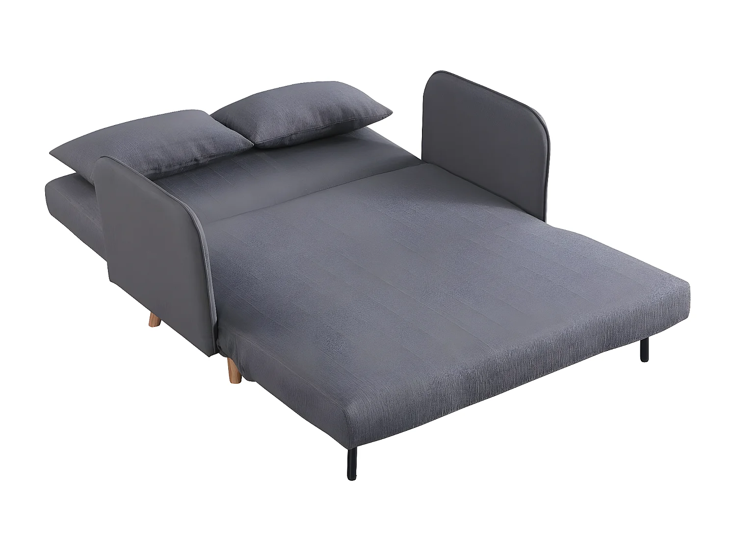 Canapé convertible depliant - 2 places  - "Panam" - Gris
