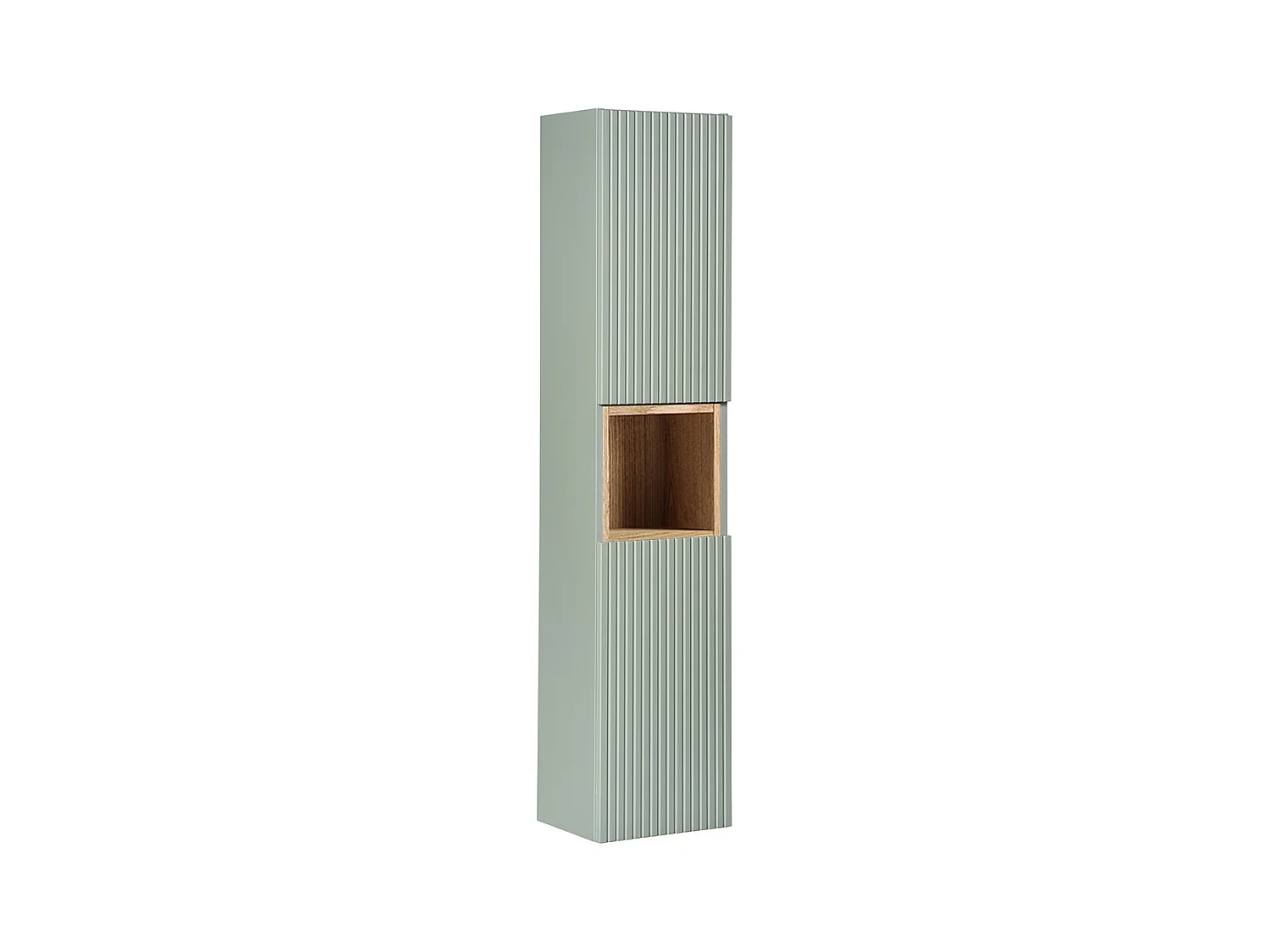 Ensemble meuble simple vasque 60cm 2 tiroirs et colonne Jade Vert et Bois