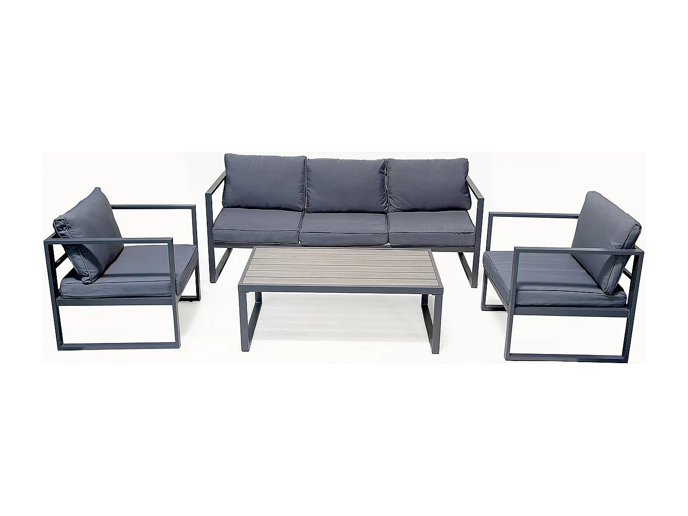 Salon de jardin en aluminium "Adela" - 5 places - Gris