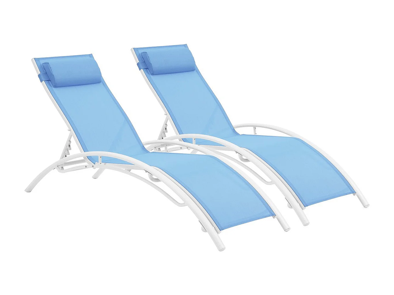 Bain de soleil en aluminium "Beauty" - Phoenix - Bleu - Lot de 2