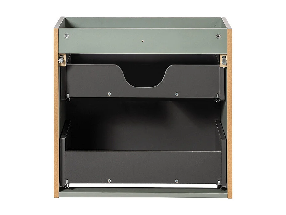 Meuble double vasque 140cm 4 tiroirs Jade Vert et Bois