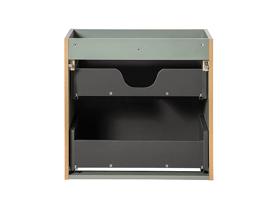 Meuble double vasque 120cm 4 tiroirs Jade Vert et Bois