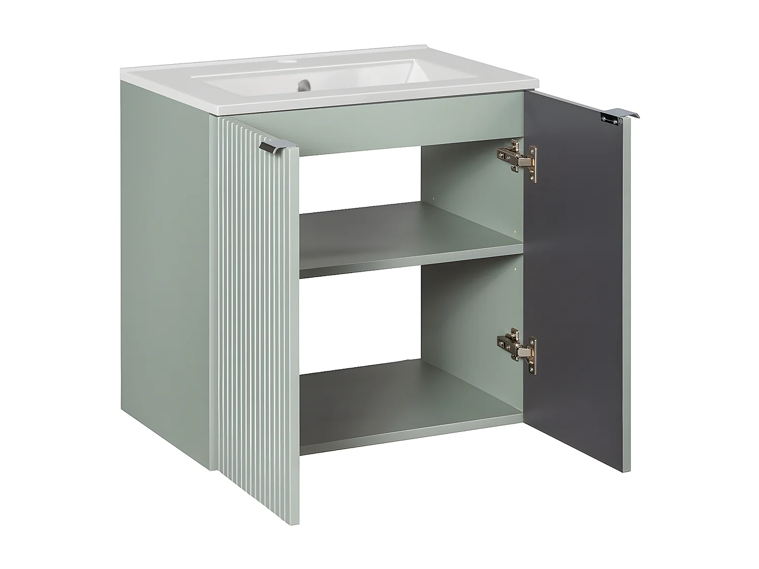 Enkele wastafel 60cm 2 deuren Jade Groen