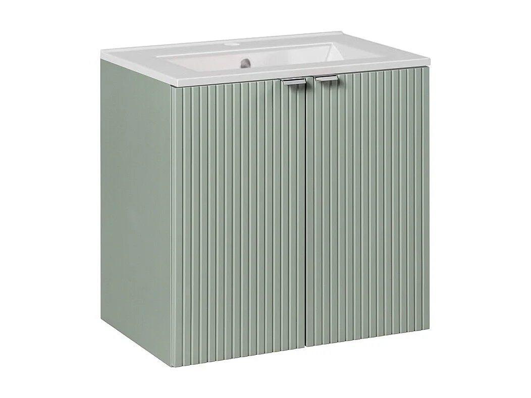 Enkelt håndvask 60 cm med 2 låger Jade Green