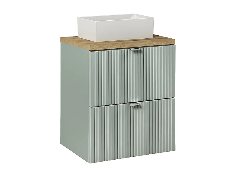 Móvel de lavatório Jade verde e madeira 50cm