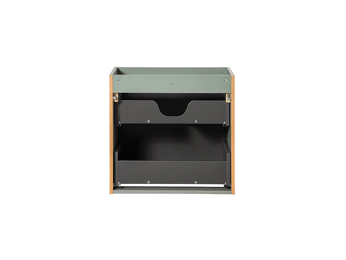 Meuble simple vasque encastrée 60cm 2 tiroirs Jade Vert