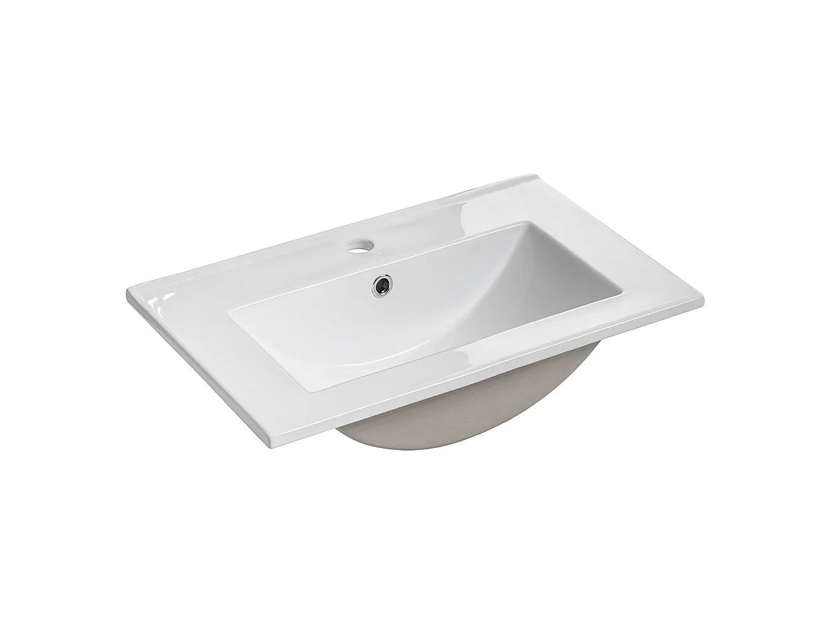 Meuble simple vasque encastrée 60cm 2 tiroirs Jade Vert