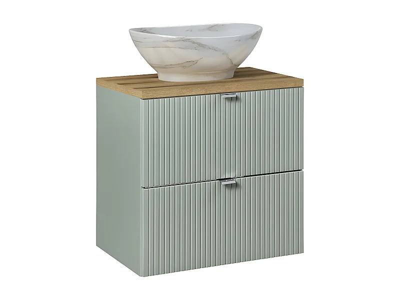 Móvel de lavatório Jade verde e madeira 60cm