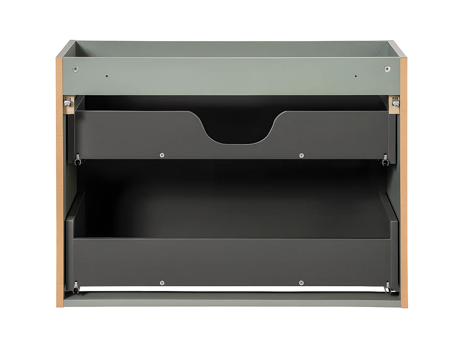 Enkele wastafel 80cm 2 lades Jade Groen en Hout